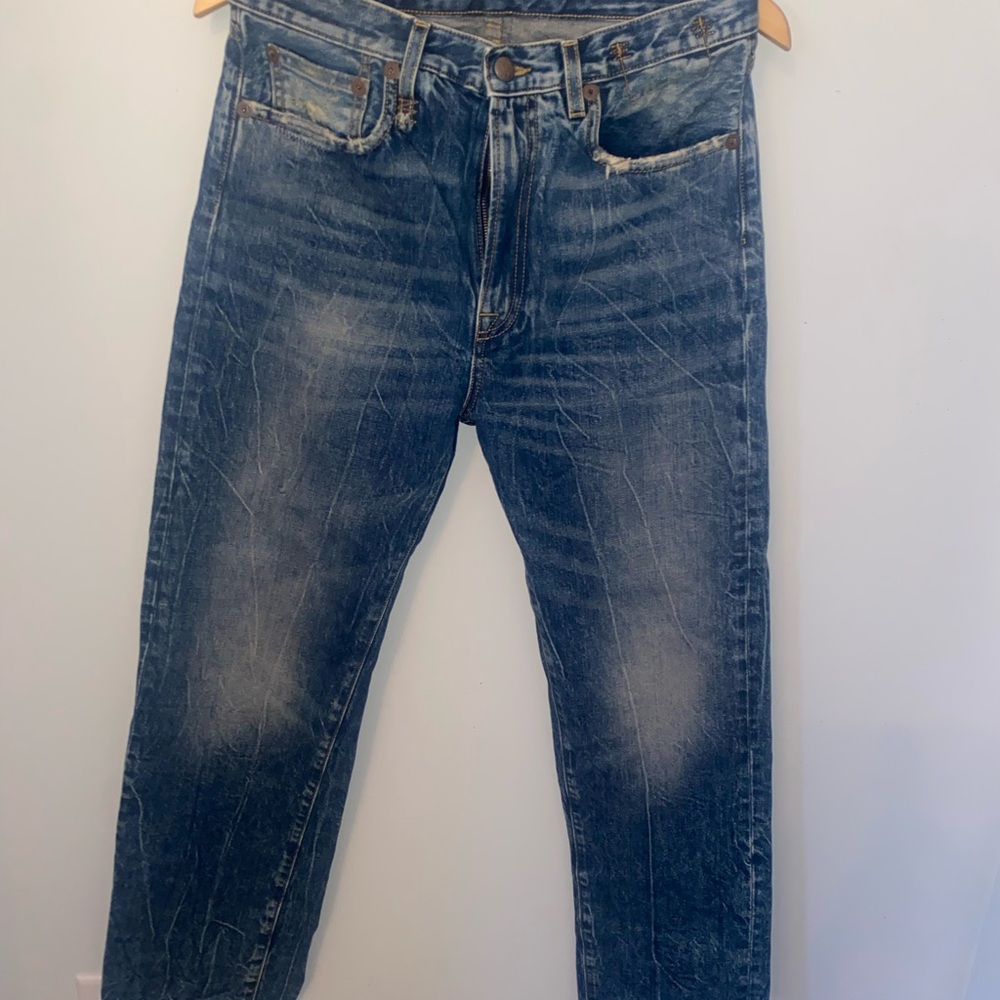 R13 Women's Straight-Leg Washed Blue Jeans